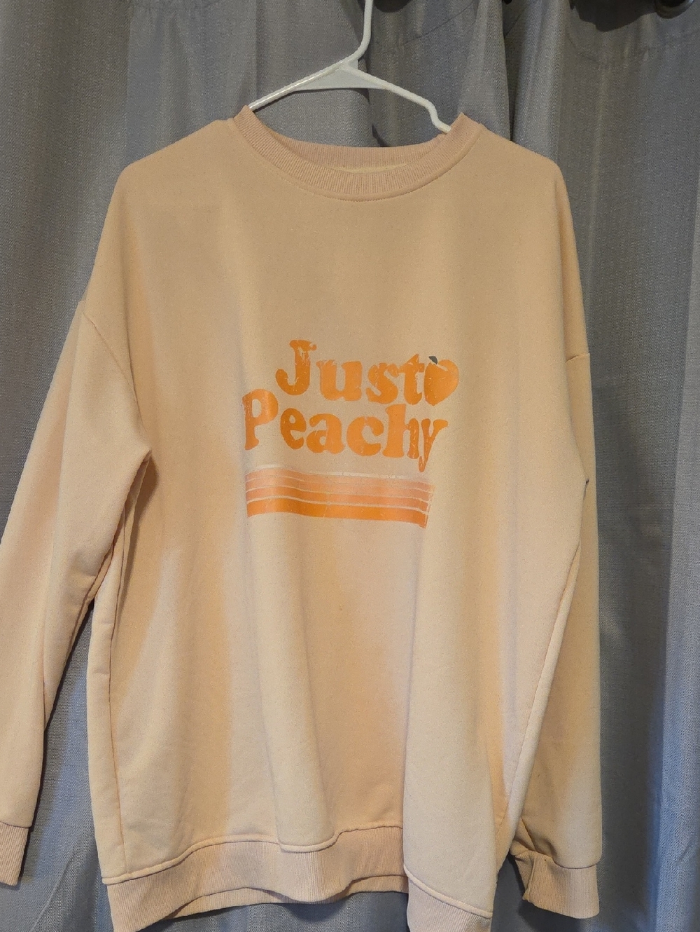 Just Peachy Graphic Sweatshirt - Peach
